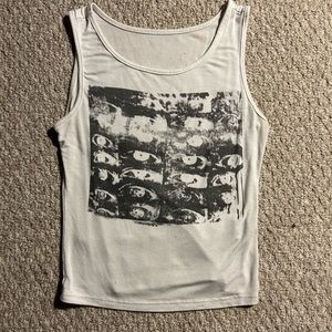 SHEIN Coolane Eyes Print Slim Fit Tank Top